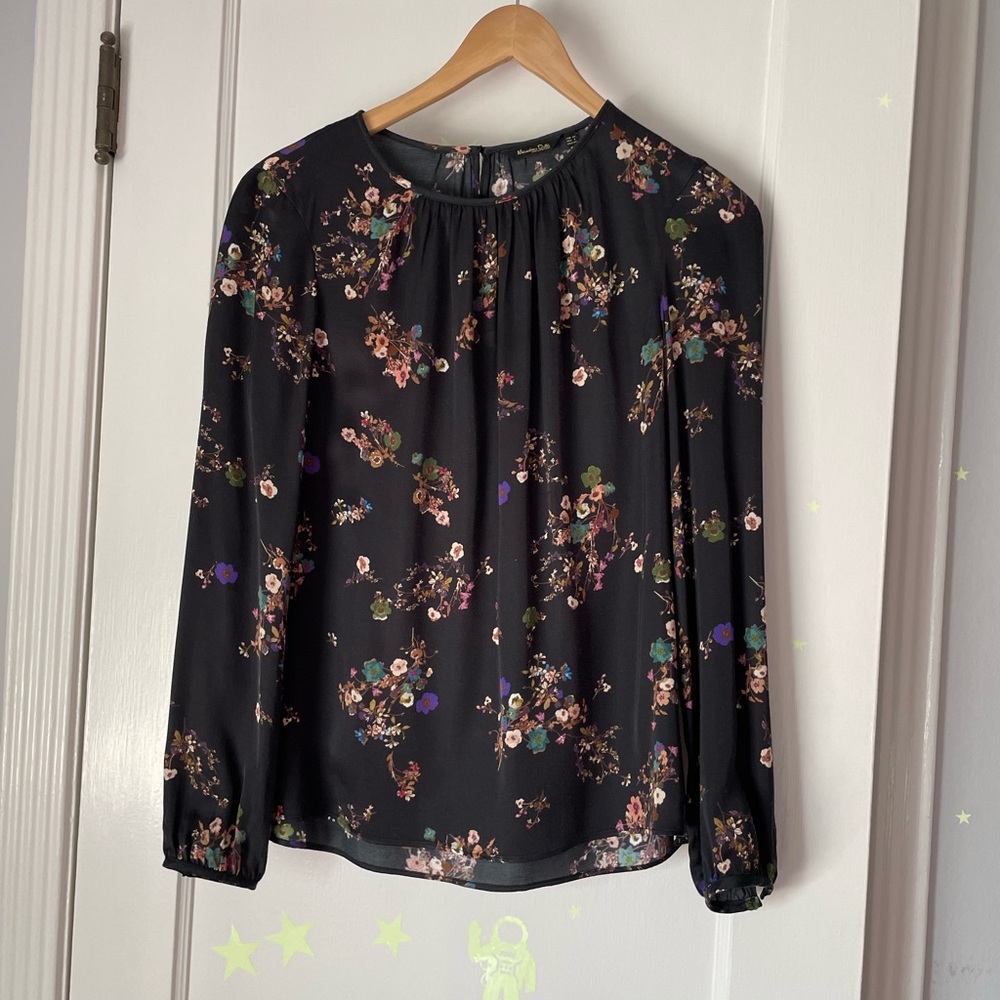Massimo Dutti gathered neck top